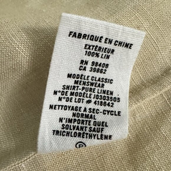 Theory Classic Menswear Pure Linen Shirt Women’s Sz XL Button Down Long Sleeve - Picture 11 of 11